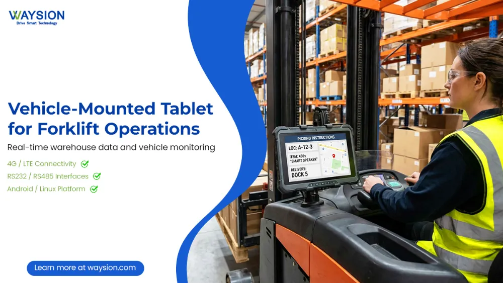 Vehicle Mounted Tablet for Forklift Operations SYV08A Rugged Tablet For Forklift Safety Canada