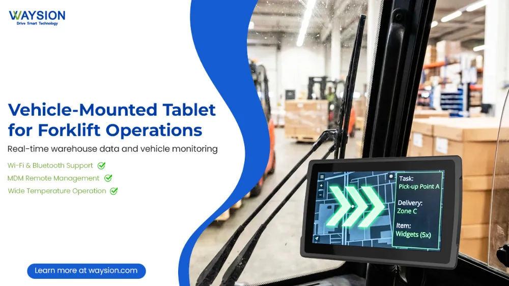 Vehicle Mounted Tablet for Forklift Operations SYV10R Rugged Tablet For Forklift Safety