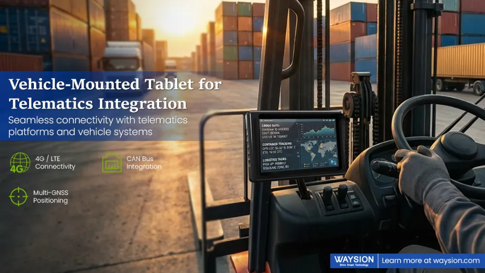 Vehicle Mounted Tablet for Telematics Integration V7S Rugged Tablet For Forklift Safety