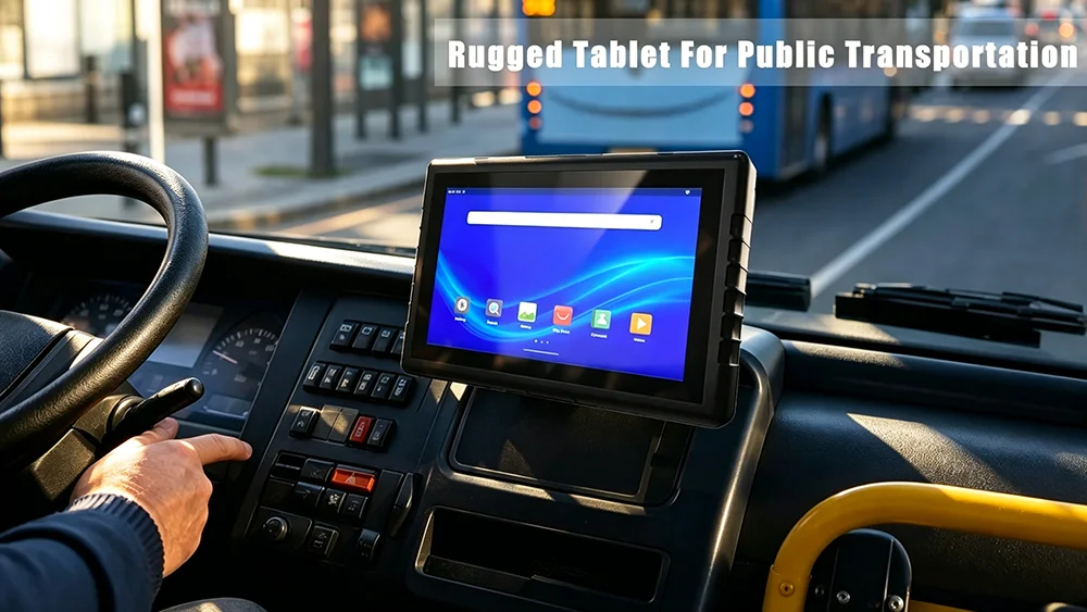 V7S 7-inch rugged Android terminal for public bus and transit with passenger info display and GPS tracking