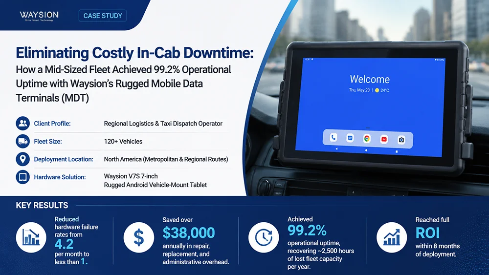 How a Mid-Sized Fleet Achieved 99.2% Operational Uptime with Waysion’s Rugged Mobile Data Terminals (MDT)