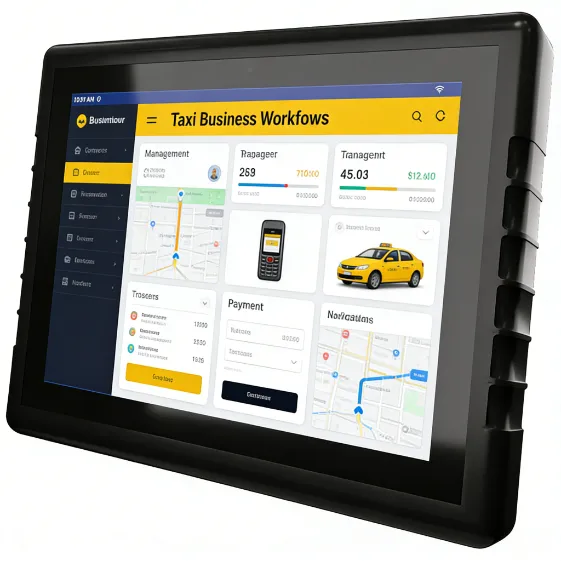 Android Rugged Tablet for Taxi Business Workflows