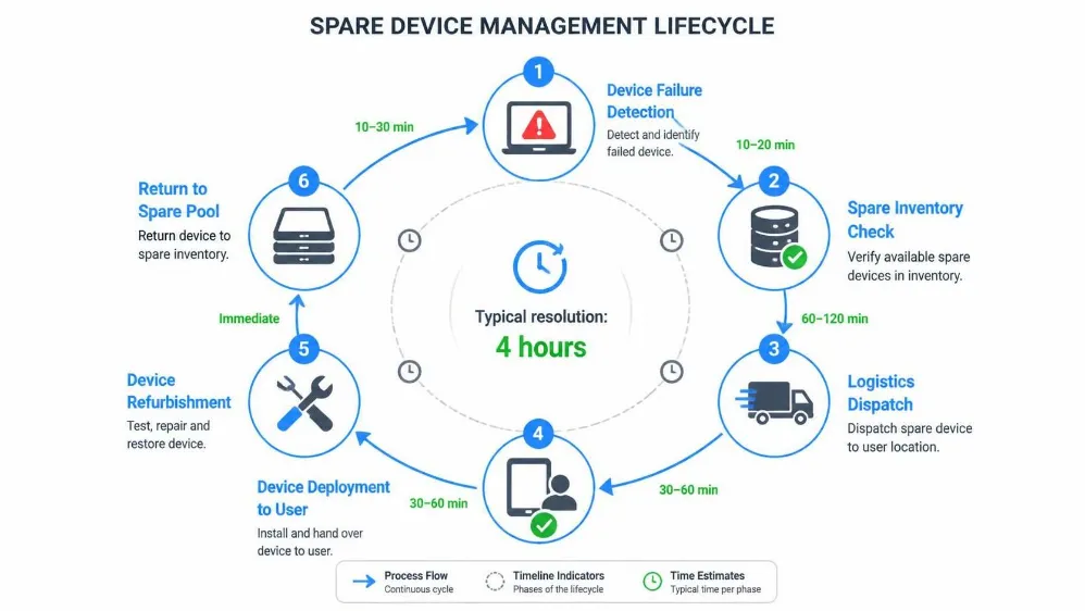 SPARE DEVICE MANAGEMENT LIFECYCLE