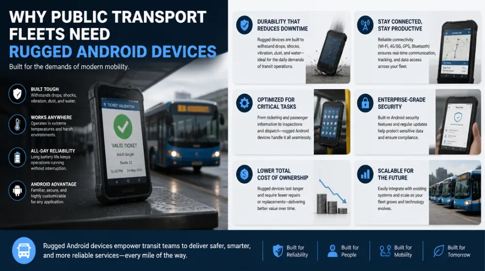 Why Public Transport Fleets Need Rugged Android Devices