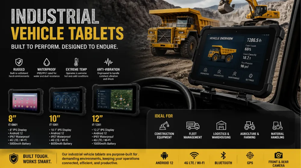 Industrial vehicle tablets