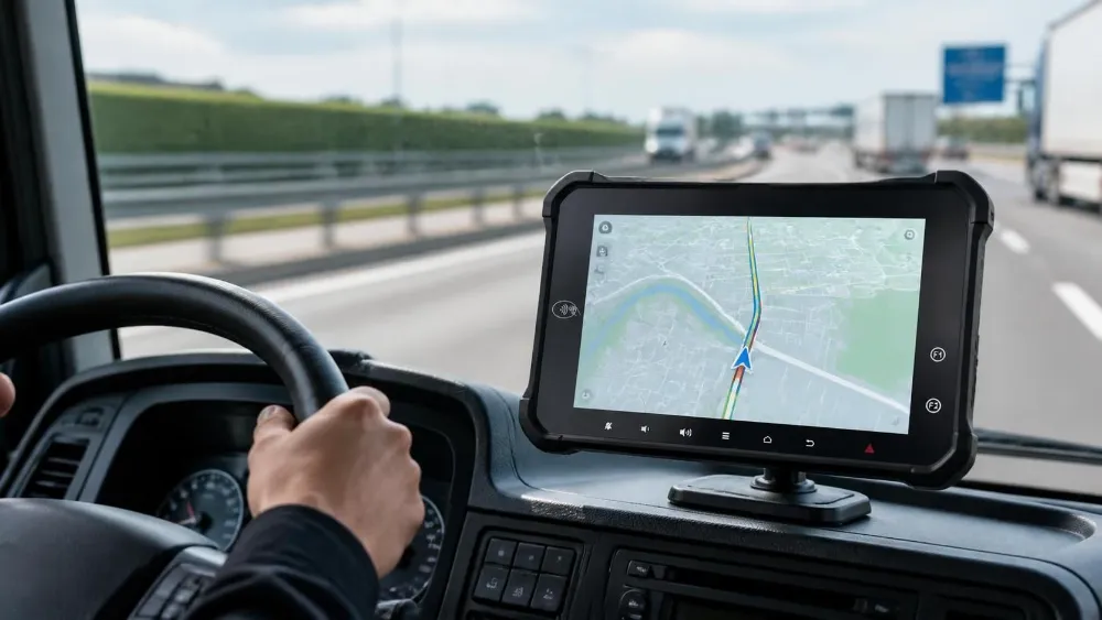 In-Vehicle Tablet Dashboard View